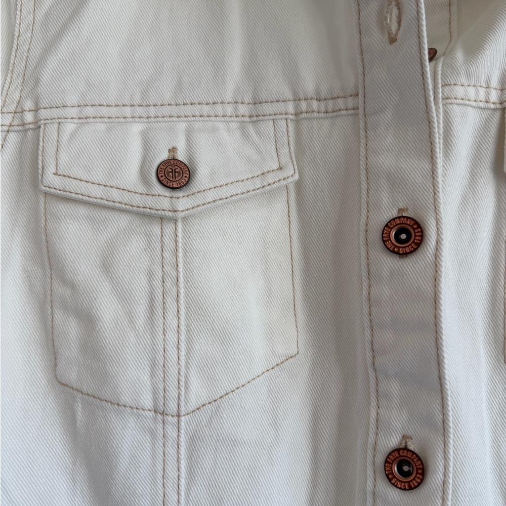 Frye Cream Button-Front Denim Jacket Dress - Picture 4 of 7